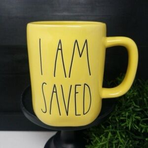 Rae Dunn I AM SAVED Yellow Ceramic Mug